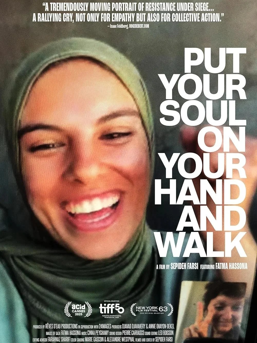 Put your soul on your hand and walk de Sepideh Farsi et Fatma Hassona.